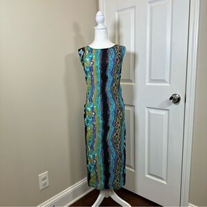JM Collection multicolor print maxi dress